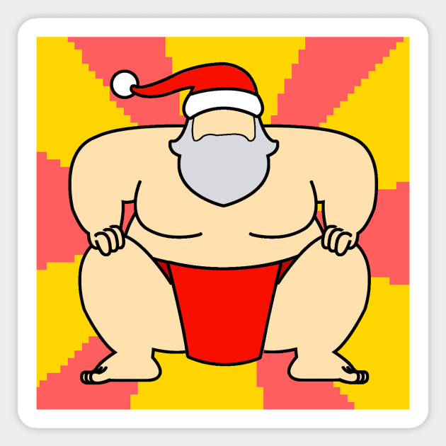 Sumo Santa Claus Sticker by LuisP96